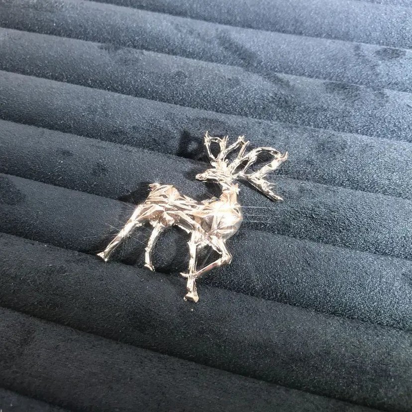 Altın Renk Parlak Geyik Broş Pin Rozet 1 Adet - Görsel 3