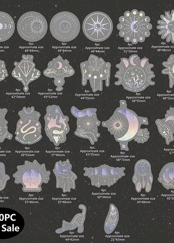 Astroloji Temalı Holografik Çıkartmalar Sticker - Görsel 6