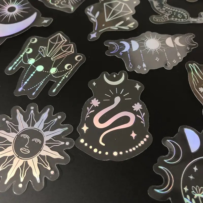 Astroloji Temalı Holografik Çıkartmalar Sticker - Görsel 5
