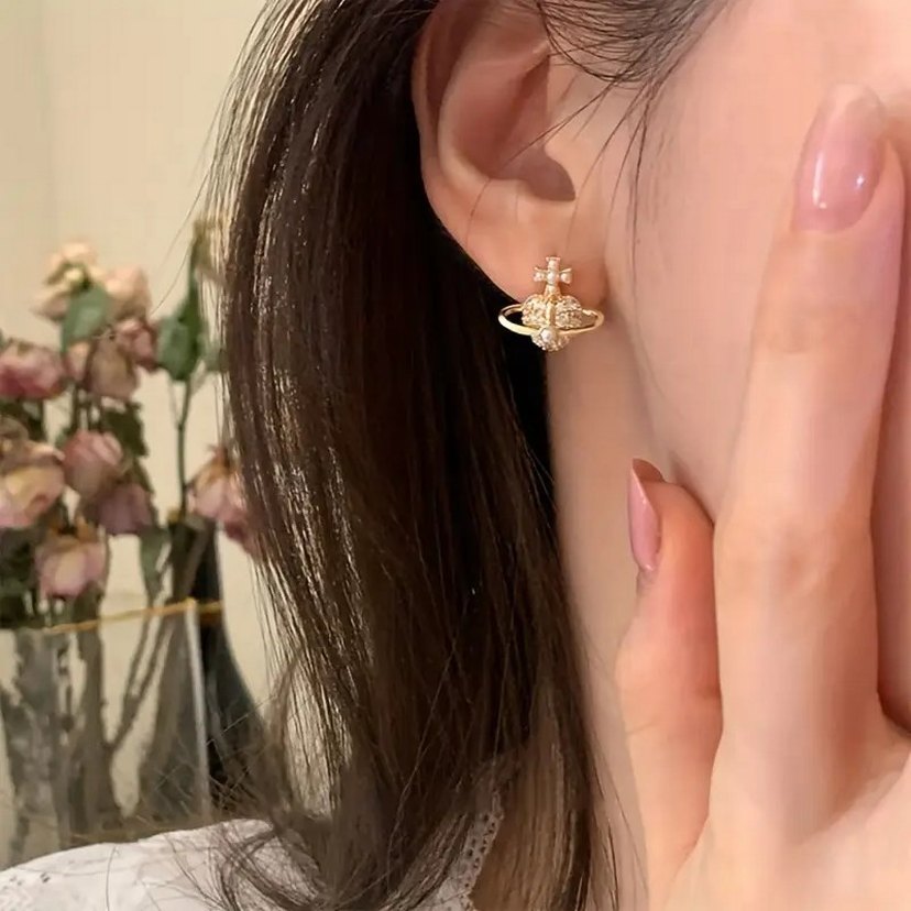 Vivienne Westwood Satürn Muadil Küpe - Görsel 3