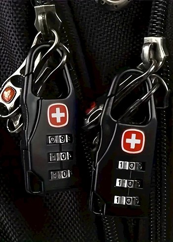 Siyah Kilit Şifreli Anahtarlık 1 Adet Valiz Dolap Kilidi - Görsel 2