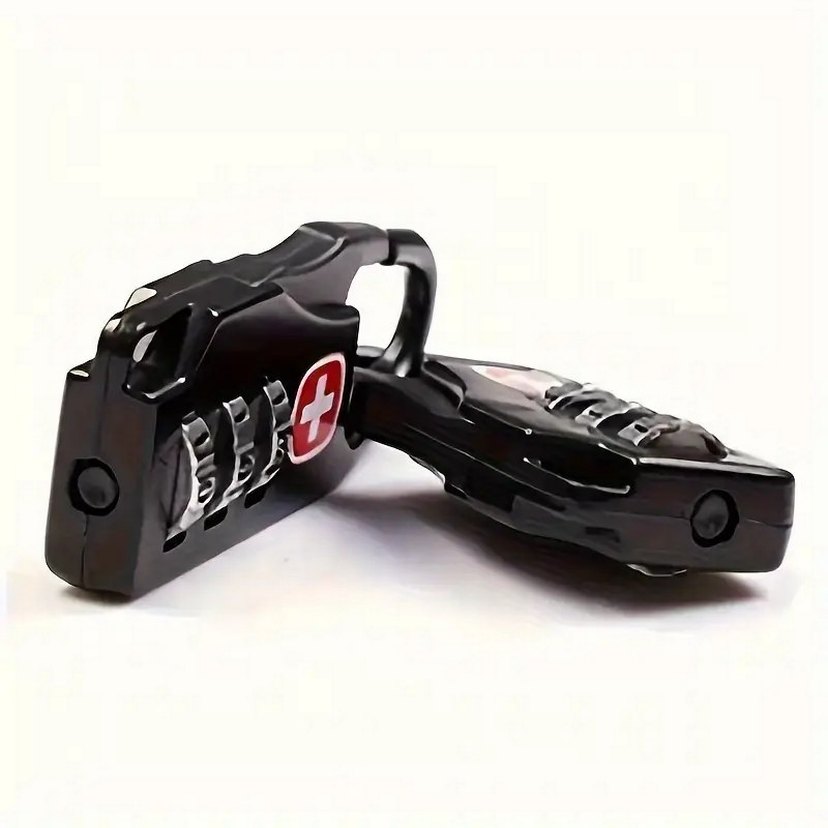 Siyah Kilit Şifreli Anahtarlık 1 Adet Valiz Dolap Kilidi - Görsel 3