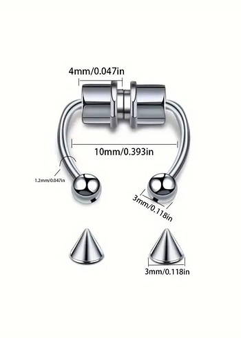 Mıknatıslı Piercing 1 Adet - Görsel 4