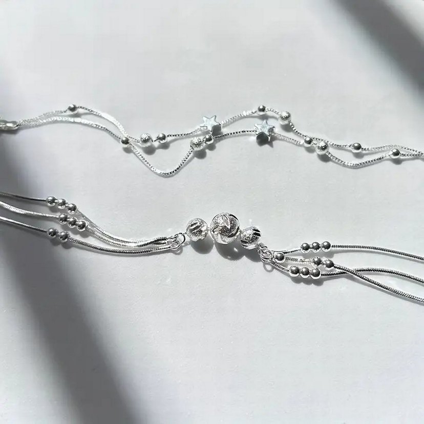 Gri Yılan Desenli Zincir Detaylı Kadın El Zinciri - Görsel 3