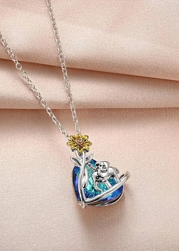 Accessorize Mavi Çiçekli Fil Bohem Kadın Kolye