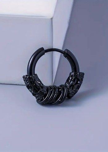 Metal Punk Tarzı Erkek Küpe 1 Çift Paslanmaz Çelik - Görsel 2