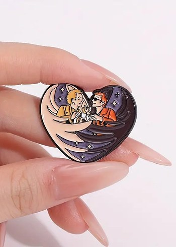 Good Omens İyi Kalp Broş Pin Rozet 1 Adet