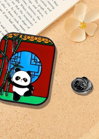 Beden çeşitli Renk Renkli Panda Temalı Broş Pin Rozet 1 Adet