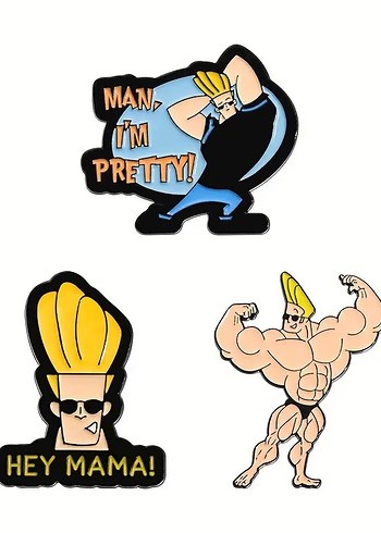 Johnny Bravo Broş Pin Rozet 1 Adet