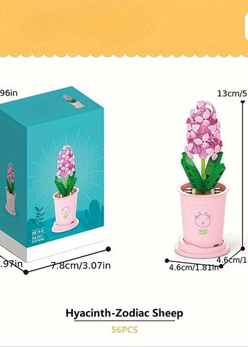 Pastel Pembe Lego Saksı Çiçeği 1 Adet