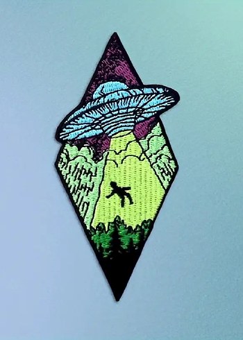 Renkli UFO Temalı Çeket Yama Patch
