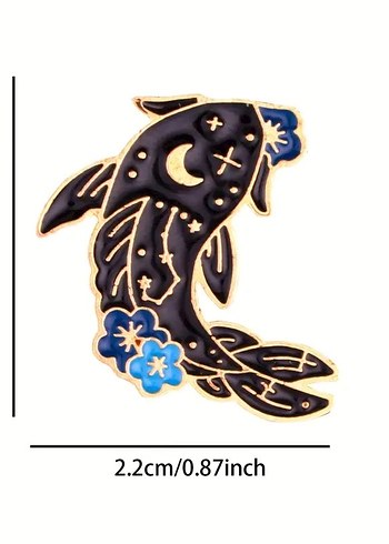 Yin Yang Motif Balık Broş Pin Rozet 2 Adet - Görsel 5