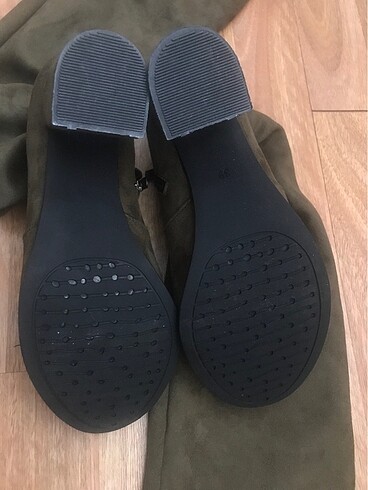 Diğer Haki Yeşil Zara Model Yerli Çorap Süet Çizme