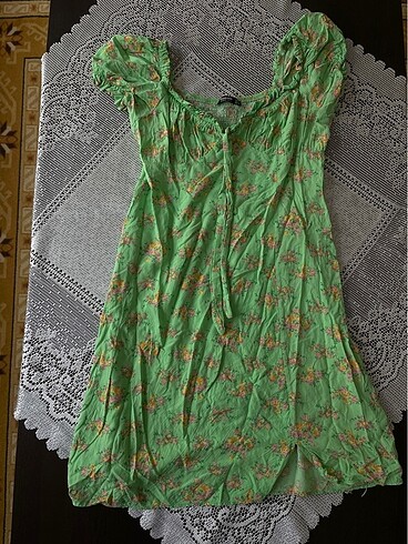 xl Beden yeşil Renk Lolita çiçek desenli elbise coquette