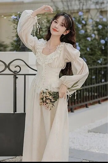 Fransız elbise vintage korseli Lolita