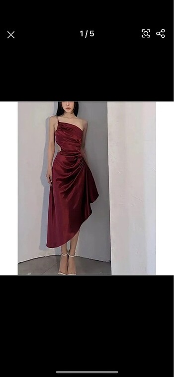 Saten vintage Fransız Kore elbise zarif
