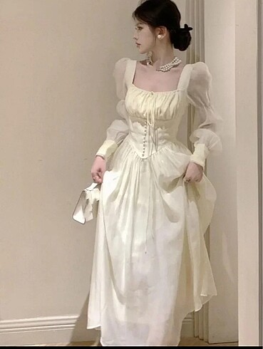 Fransız Korseli coquette vintage Lolita Kore tarzı elbise