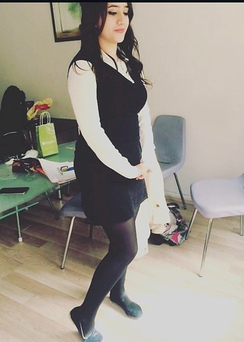 Siyah Midi Uzun Kollu Ofis Elbisesi - Görsel 2