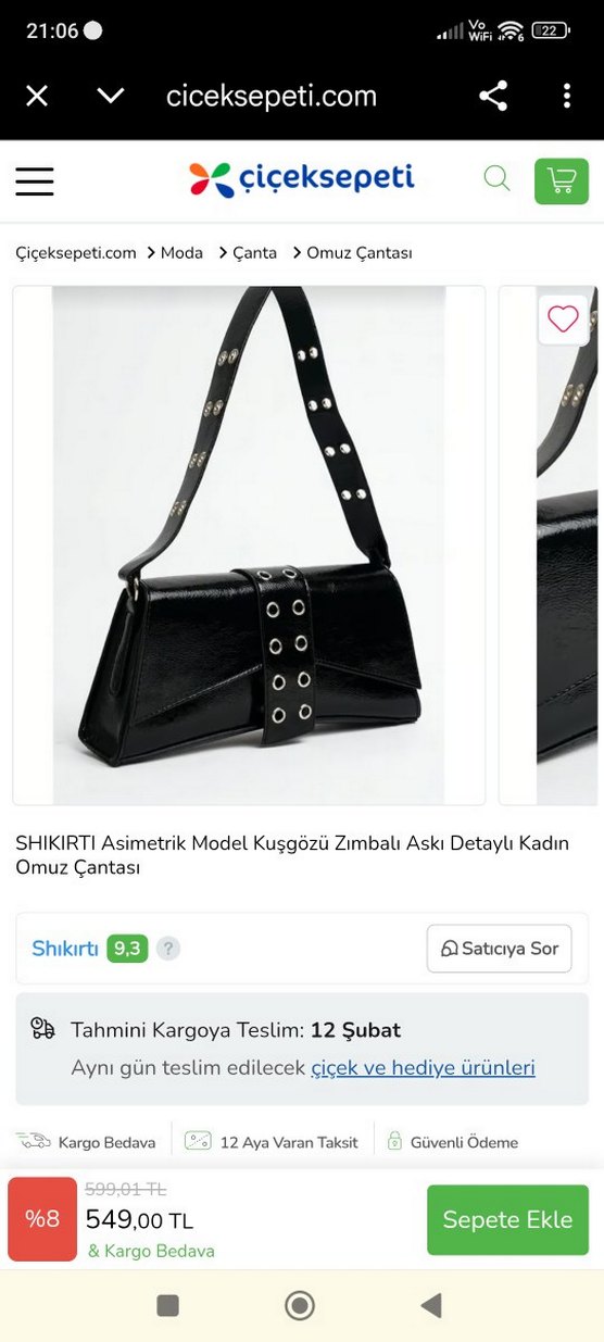 Parlak Siyah Baskılı Deri Omuz Çantası - Görsel 2