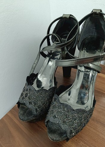 Gri Desenli Platform Topuklu Kadın Ayakkabı - Görsel 2