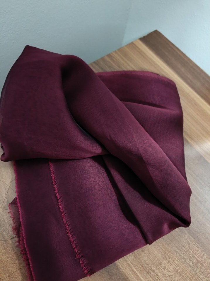 Bordo Kadın Şal,  Dökümlü janjan - Görsel 2