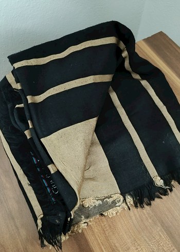 Siyah Kadın Şal Gümüş İpek - Görsel 3