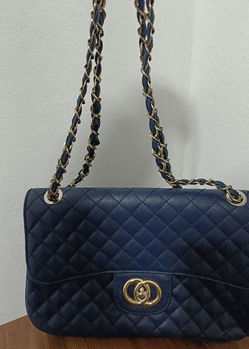 Zincir Detaylı lacivert çanta - Görsel 3