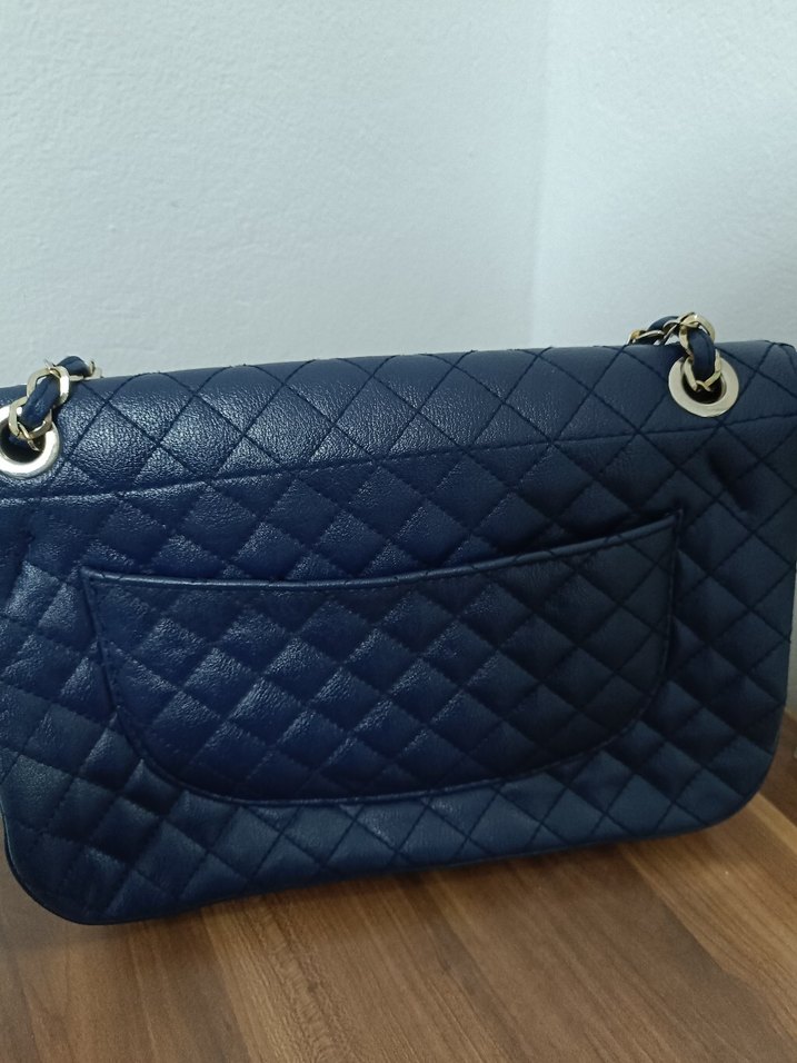 Zincir Detaylı lacivert çanta - Görsel 5