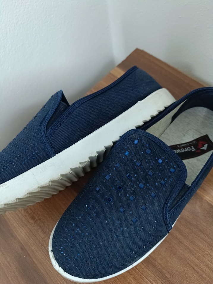 lacivert  Kadın Kot Günlük Ayakkabı - Görsel 2