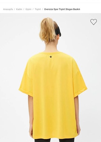 Koton markası Sarı Oversize Spor Tişört - Görsel 3
