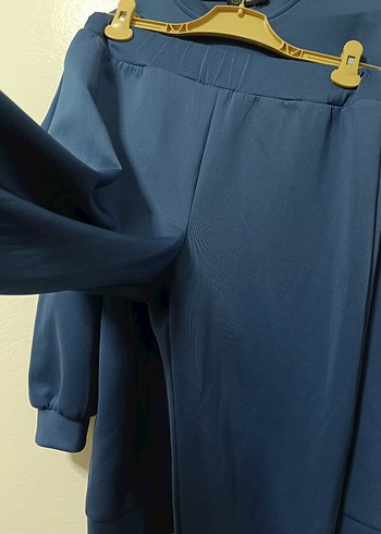 Kadın Mavi Rahat Kesim Sweatshirt ve pantolon - Görsel 7