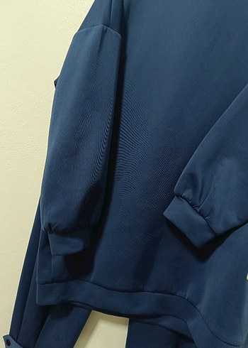 Kadın Mavi Rahat Kesim Sweatshirt ve pantolon - Görsel 5