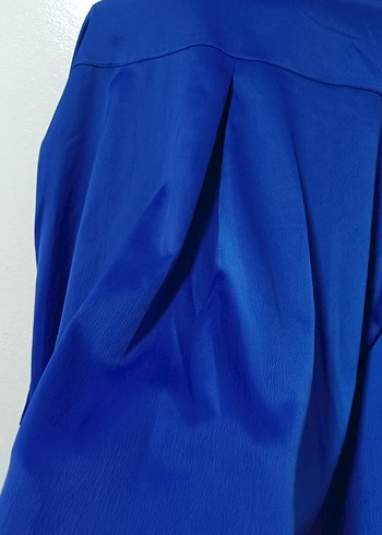 Armine markası Uzun Kollu, Düğmeli Mavi Kadın Gömlek - Görsel 11