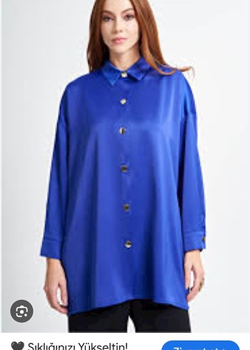 Armine markası Uzun Kollu, Düğmeli Mavi Kadın Gömlek - Görsel 3