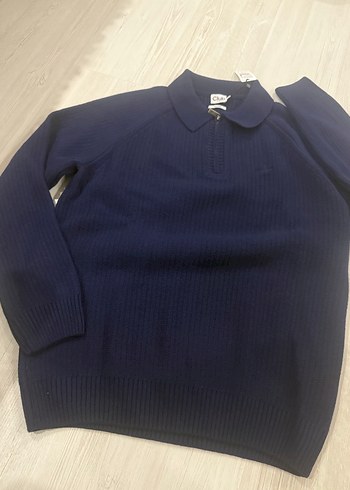 Erkek Lacivert Polo Yaka Triko Kazak - Görsel 2