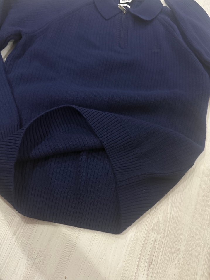 Erkek Lacivert Polo Yaka Triko Kazak - Görsel 3