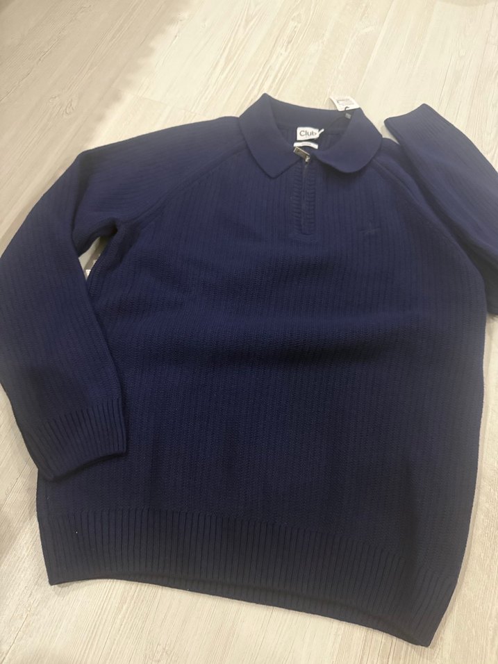 Erkek Lacivert Polo Yaka Triko Kazak - Görsel 2