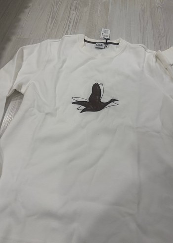 Baskılı Beyaz Erkek Sweatshirt - Görsel 2