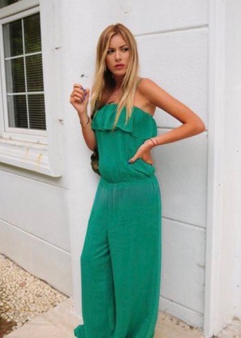 Kadın Lacivert Şifon Tulum - Görsel 3