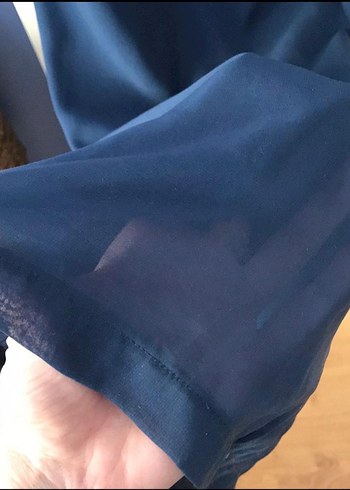 Kadın Lacivert Şifon Tulum - Görsel 2