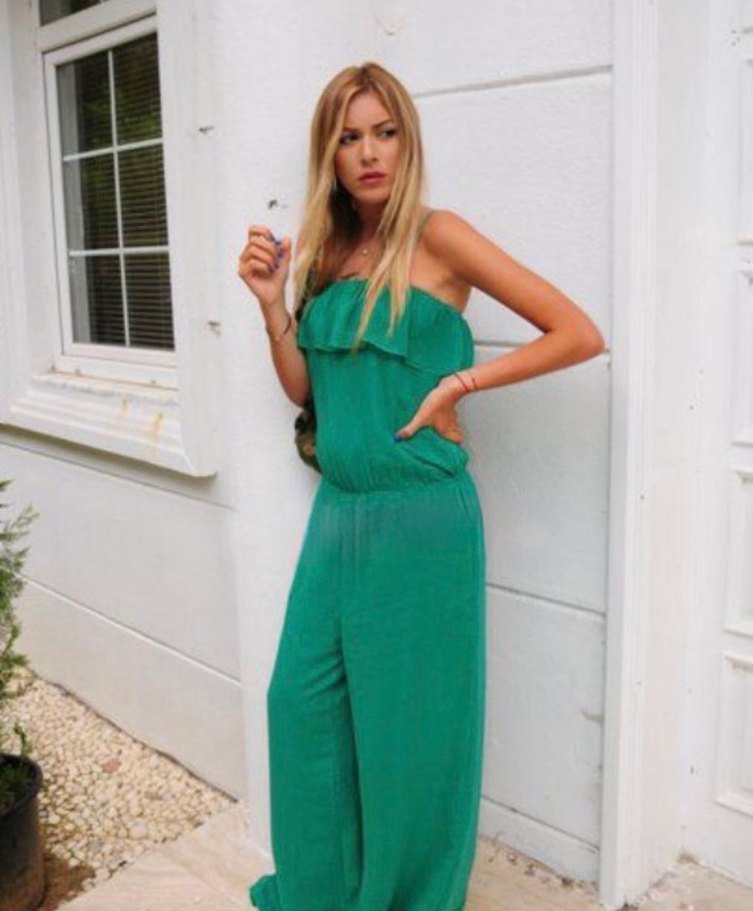 Kadın Lacivert Şifon Tulum - Görsel 3