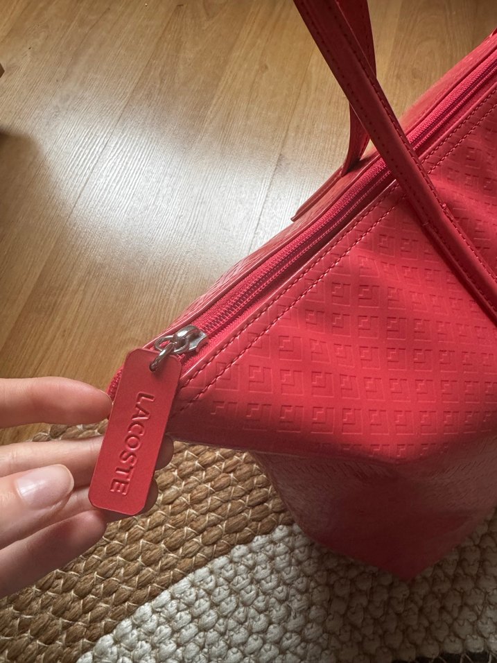 Pembe orijinal lacoste çanta - Görsel 4