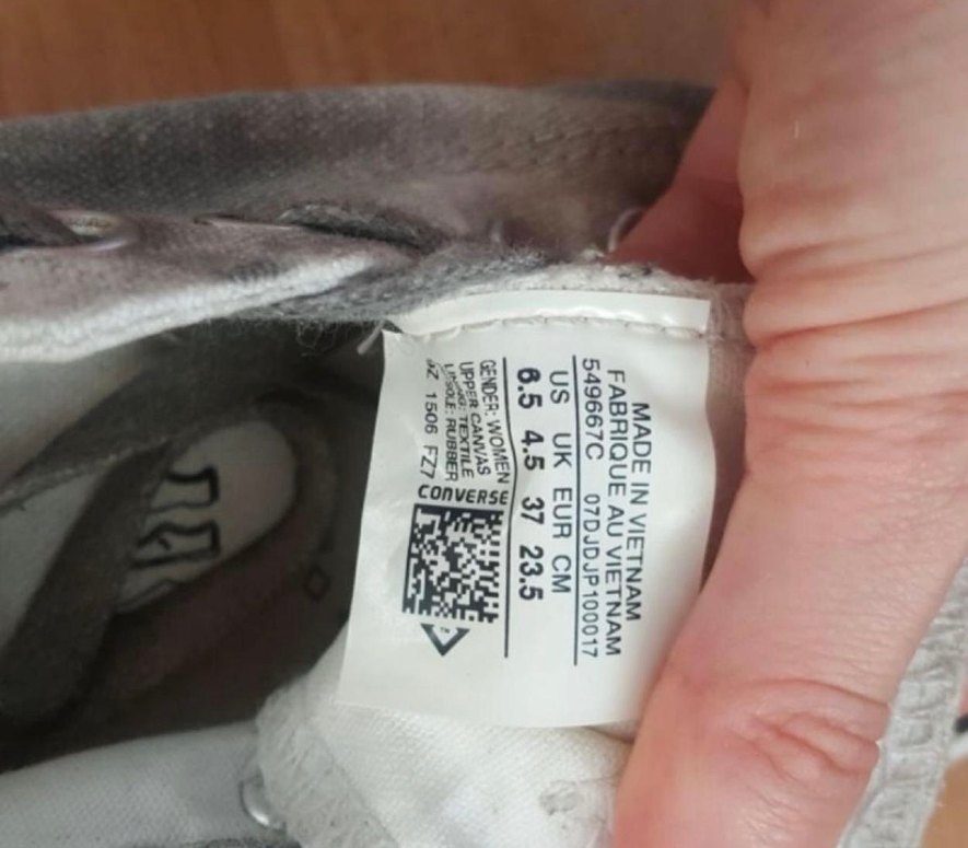 Gri Batik Desenli Converse - Görsel 4