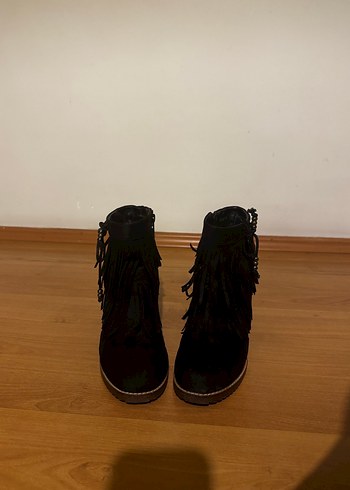 OXXO Nubuk Püsküllü Dolgu Topuklu Kadın Bootie - Görsel 3