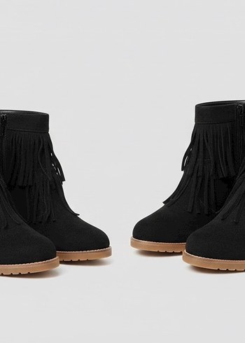 OXXO Nubuk Püsküllü Dolgu Topuklu Kadın Bootie - Görsel 2