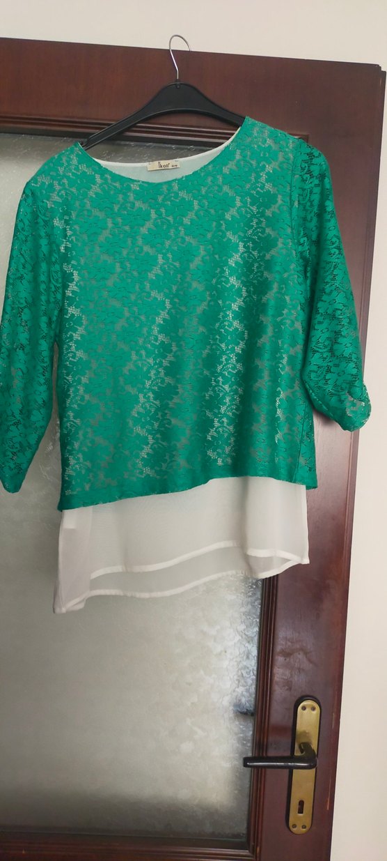 Dantel Detaylı Uzun Kollu Mini Bluz - Görsel 3