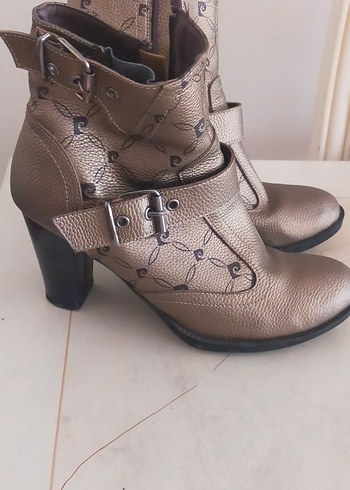 Kemer Detaylı Kahverengi Kadın Dolgu Topuk Bot - Görsel 4