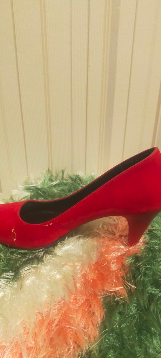 Kırmızı Süet Topuklu Kadın Stiletto - Görsel 3