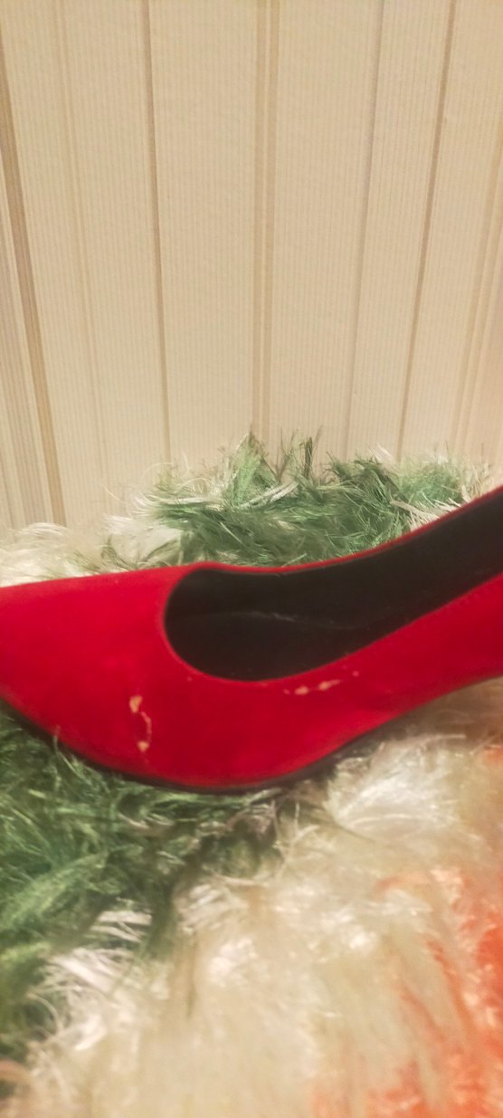 Kırmızı Süet Topuklu Kadın Stiletto - Görsel 4