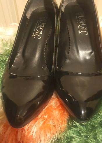 Siyah Rugan kısa topuklu ayakkabi - Görsel 5